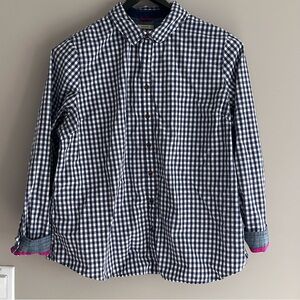 Lovely Blue & White Checkered shirt with pink accents on the cuffs